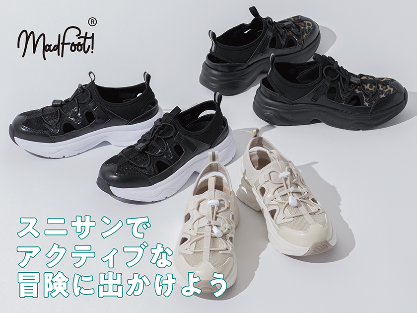 MADFOOT!｜マッドフット！ 厚底スニーカーサンダル【幅広3E】250009